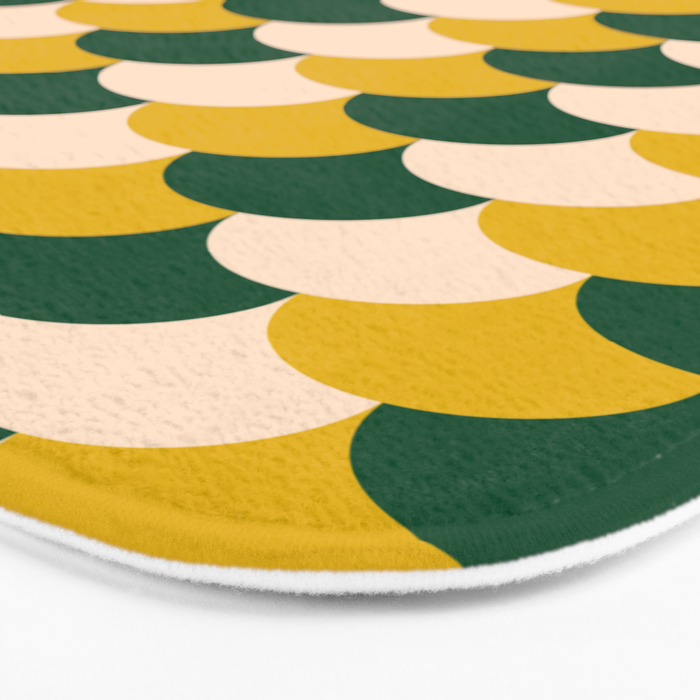 Scale Pattern / Art-deco - Green, Yellow and Cream Bath Mat Gallery Image 3