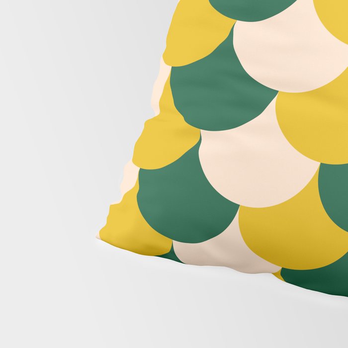Scale Pattern / Art-deco - Green, Yellow and Cream Pillow Sham Gallery Image 4