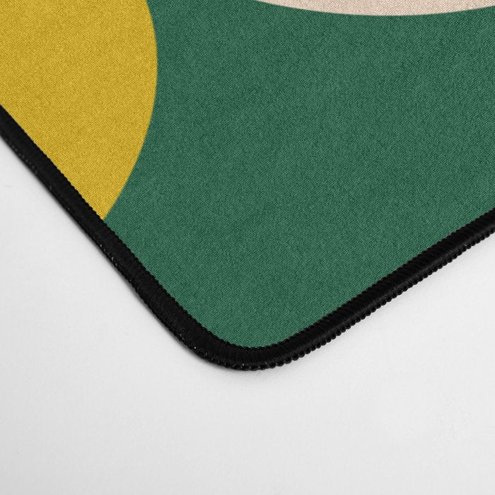 Scale Pattern / Art-deco - Green, Yellow and Cream Desk Mat Gallery Image 4