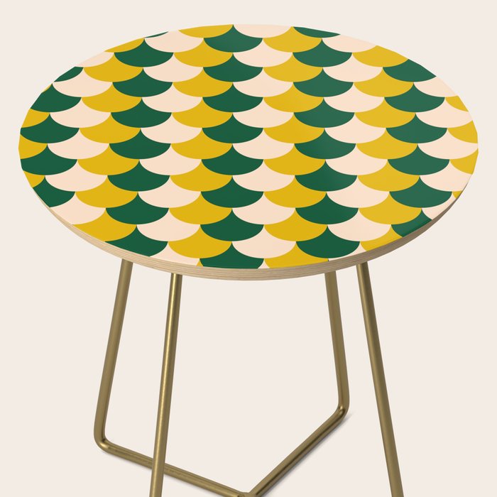 Scale Pattern / Art-deco - Green, Yellow and Cream Side Table Gallery Image 2