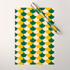 Scale Pattern / Art-deco - Green, Yellow and Cream Wrapping Paper Gallery Image 1