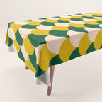 Scale Pattern / Art-deco - Green, Yellow and Cream Tablecloth Gallery Image 1