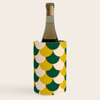 Scale Pattern / Art-deco - Green, Yellow and Cream Wine Chiller Gallery Image 2