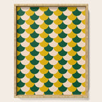 Scale Pattern / Art-deco - Green, Yellow and Cream Serving Tray Gallery Image 1