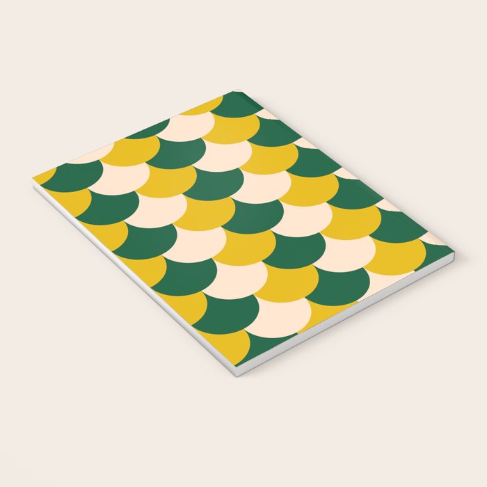 Scale Pattern / Art-deco - Green, Yellow and Cream Notebook Gallery Image 3