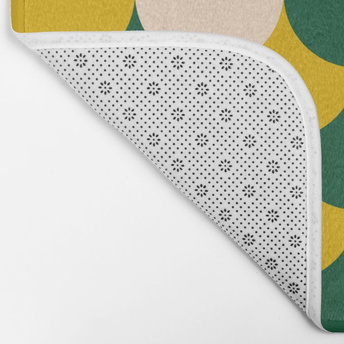 Scale Pattern / Art-deco - Green, Yellow and Cream Bath Mat Gallery Image 2