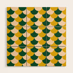 Scale Pattern / Art-deco - Green, Yellow and Cream Wood Wall Art Gallery Image 1