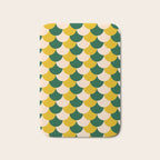 Scale Pattern / Art-deco - Green, Yellow and Cream Bath Mat Gallery Image 1