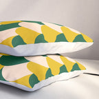 Scale Pattern / Art-deco - Green, Yellow and Cream Pillow Sham Gallery Image 3