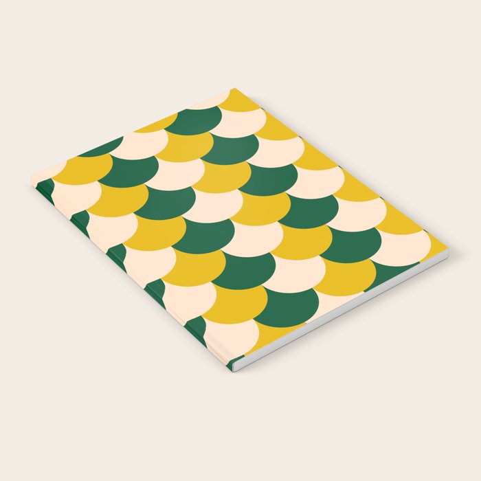 Scale Pattern / Art-deco - Green, Yellow and Cream Notebook Gallery Image 1