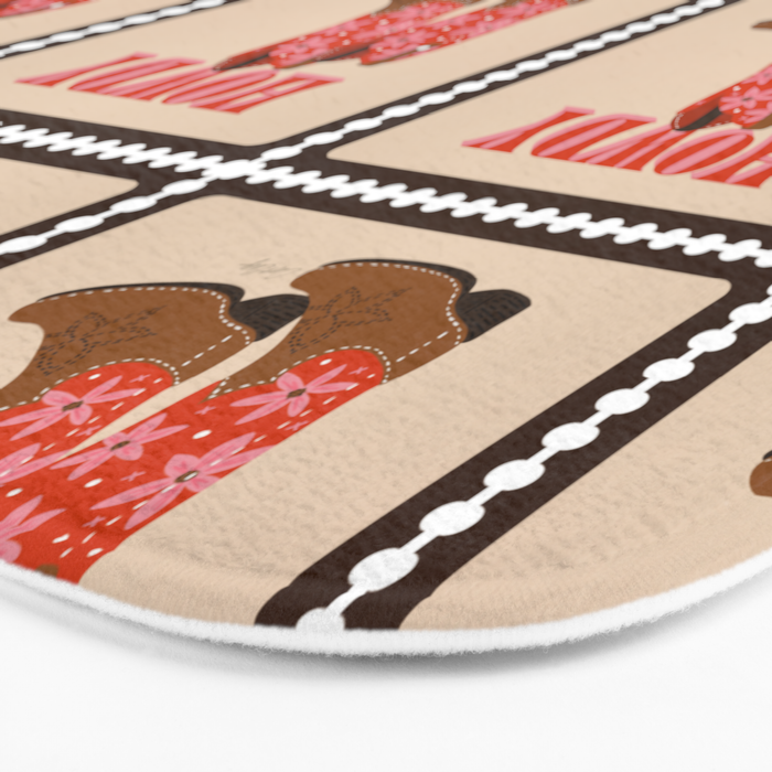 Howdy Cowgirl - Coral & Pink Bath Mat Gallery Image 3
