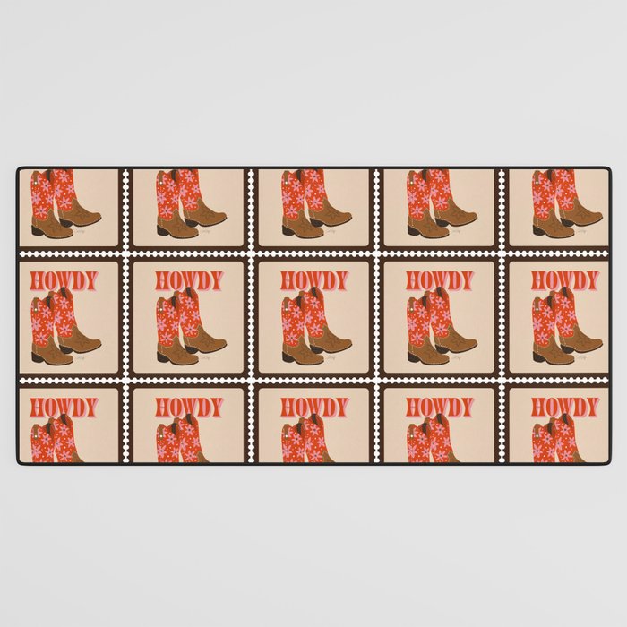 Howdy Cowgirl - Coral & Pink Desk Mat Gallery Image 3