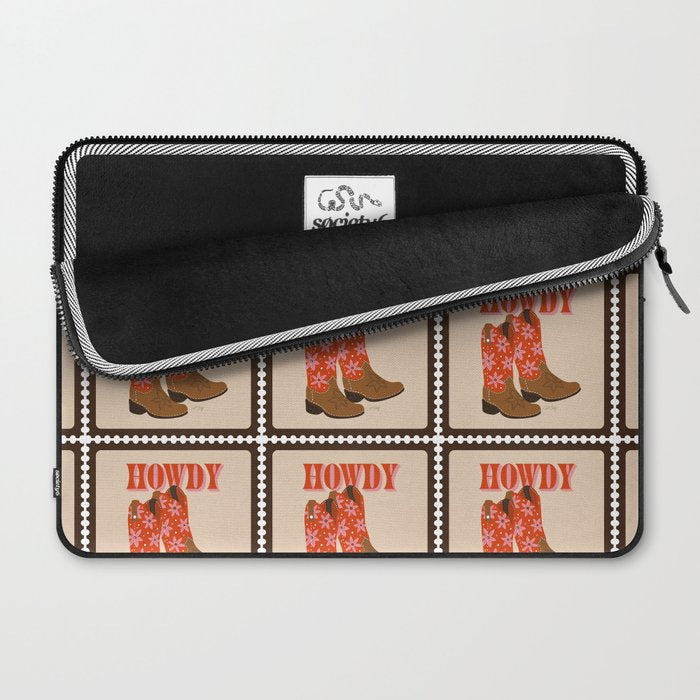 Howdy Cowgirl - Coral & Pink Laptop Sleeve Gallery Image 2