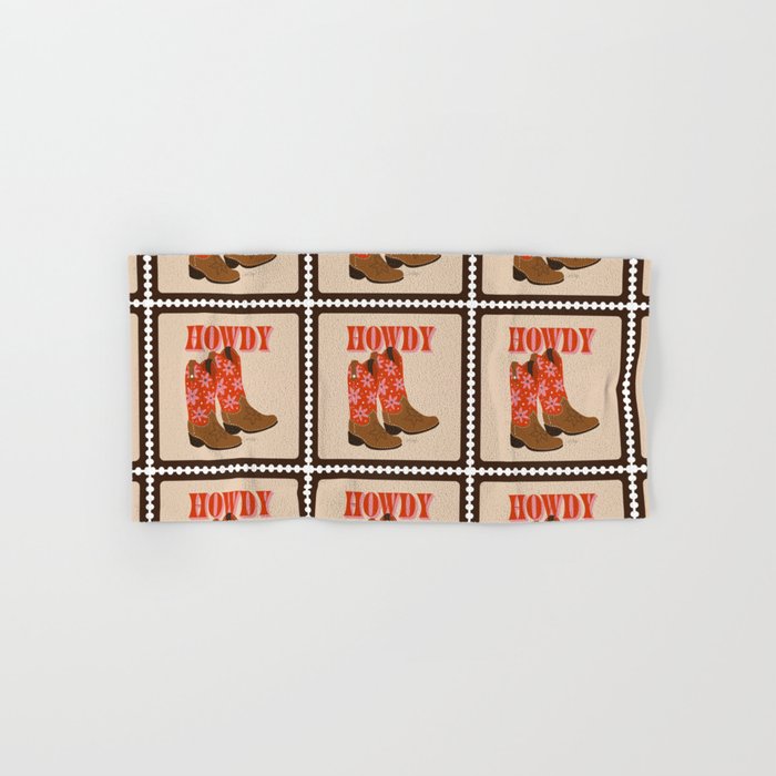 Howdy Cowgirl - Coral & Pink Bath Towel Gallery Image 1