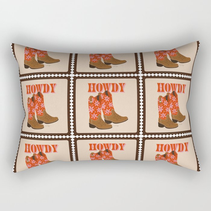 Howdy Cowgirl - Coral & Pink Rectangular Pillow Gallery Image 2