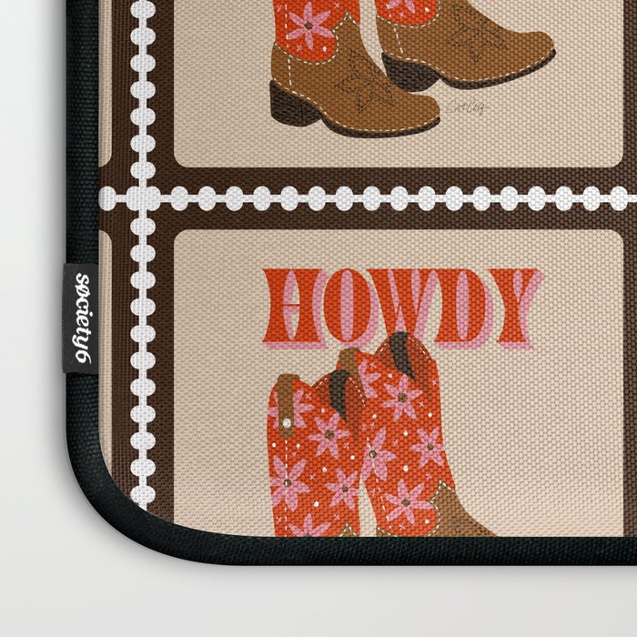 Howdy Cowgirl - Coral & Pink Laptop Sleeve Gallery Image 3