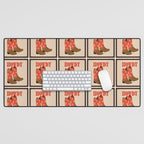 Howdy Cowgirl - Coral & Pink Desk Mat Gallery Image 1