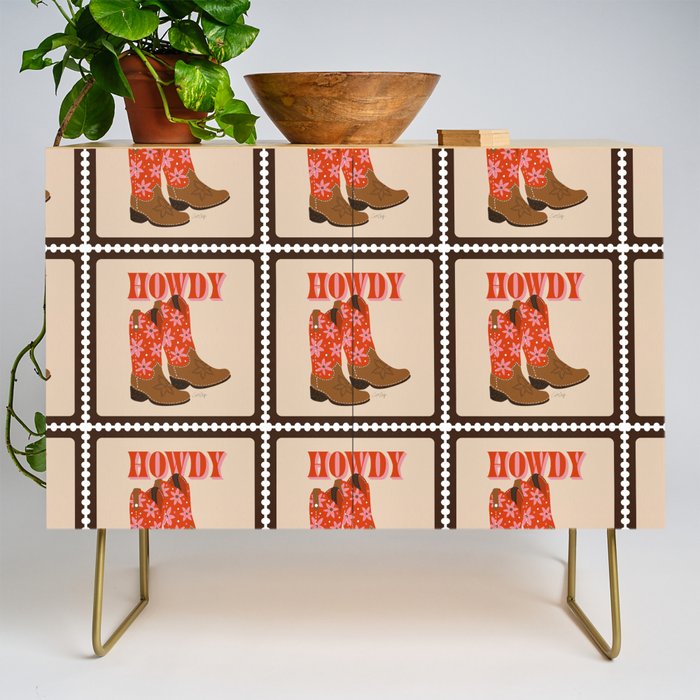 Howdy Cowgirl - Coral & Pink Credenza Gallery Image 1