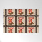 Howdy Cowgirl - Coral & Pink Welcome Mat Gallery Image 1