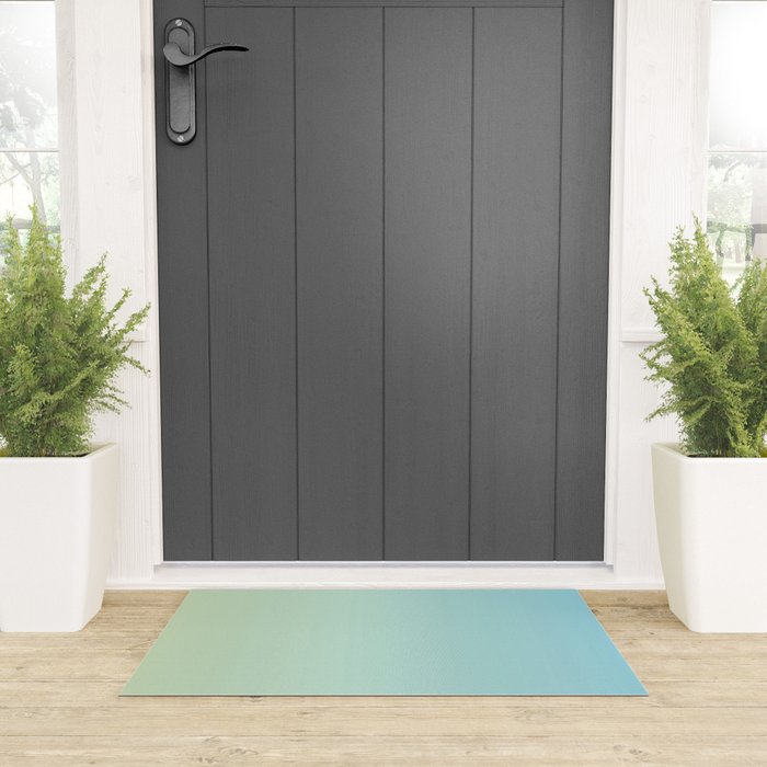 Turquoise Green Blue Gradient Welcome Mat Gallery Image 3