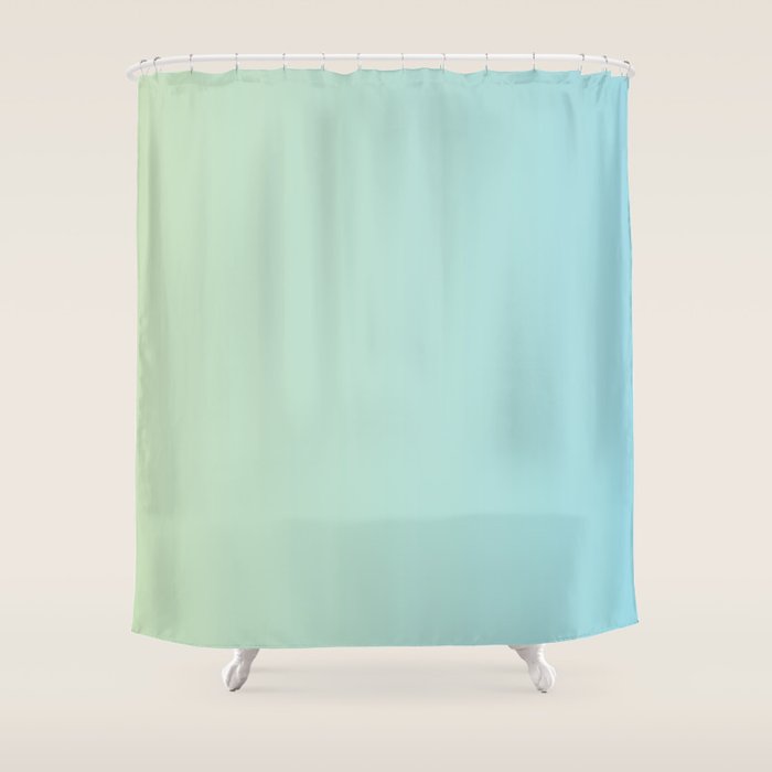 Turquoise Green Blue Gradient Shower Curtain Gallery Image 1