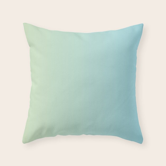 Turquoise Green Blue Gradient Throw Pillow Gallery Image 1