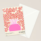 Modern Pink flower bouquet. Flower market. Paris Stationery Card Gallery Image 2