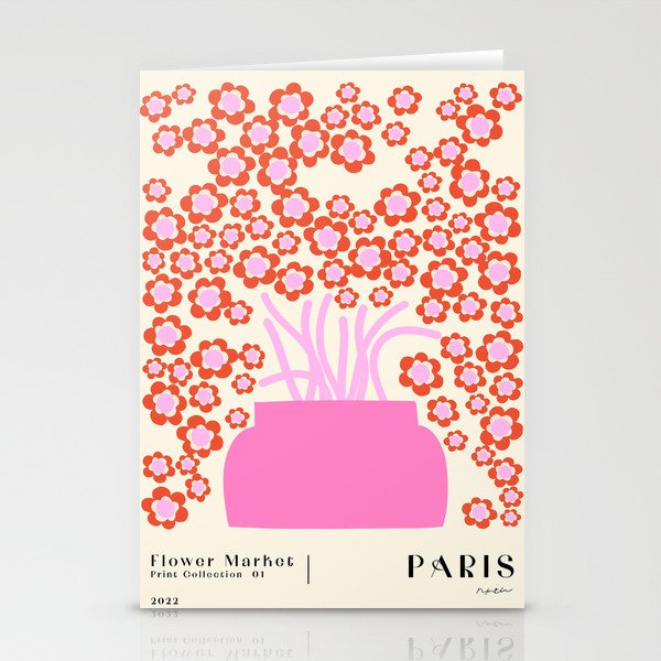 Modern Pink flower bouquet. Flower market. Paris Stationery Card Gallery Image 1