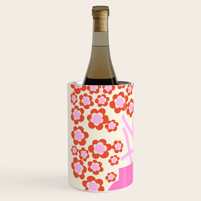Modern Pink flower bouquet. Flower market. Paris Wine Chiller Gallery Image 2