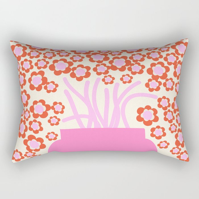Modern Pink flower bouquet. Flower market. Paris Rectangular Pillow Gallery Image 1