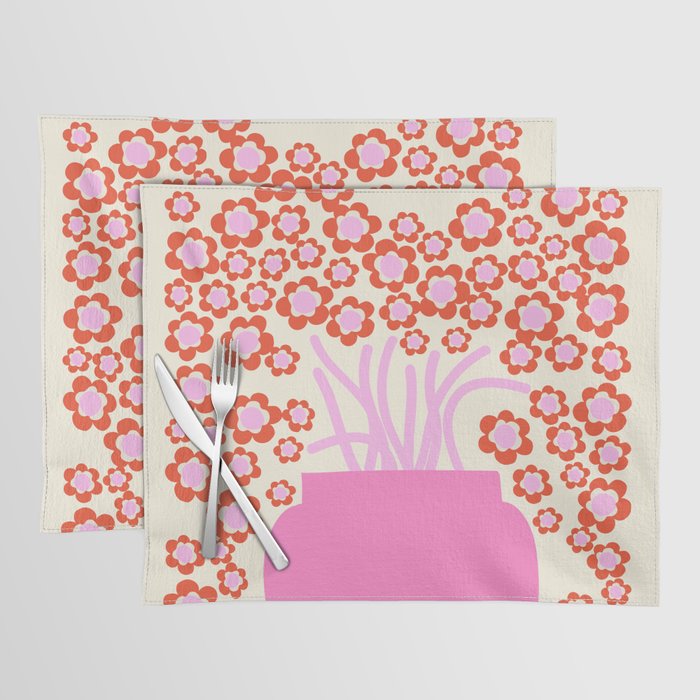 Modern Pink flower bouquet. Flower market. Paris Placemat Gallery Image 1