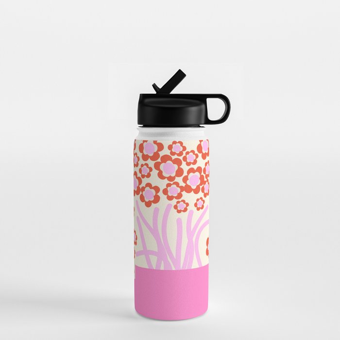 Modern Pink flower bouquet. Flower market. Paris Water Bottle Gallery Image 1
