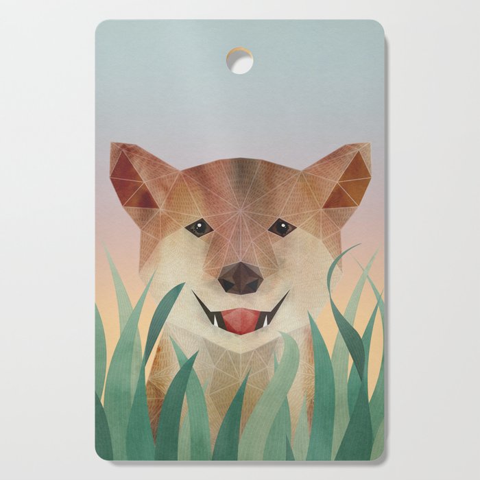 Happy Shiba in the Grass (Sunrise Dog) Cutting Board Gallery Image 1