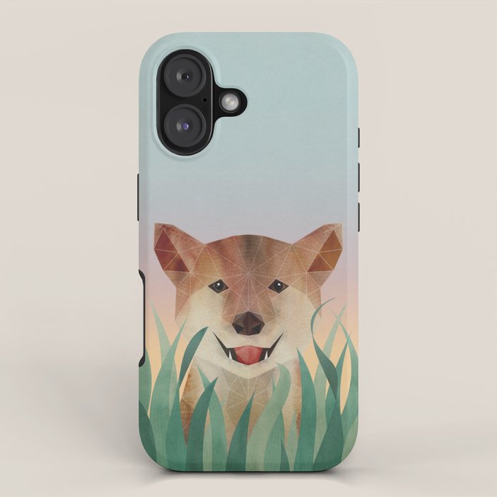 Happy Shiba in the Grass (Sunrise Dog) iPhone Case Gallery Image 1