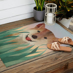Happy Shiba in the Grass (Sunrise Dog) Outdoor Rug Gallery Image 2