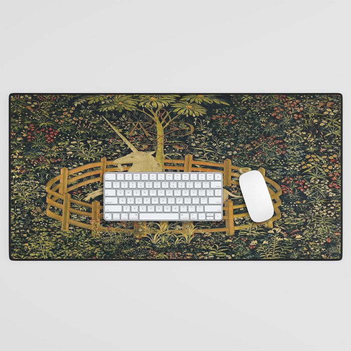 The Unicorn in Captivity Desk Mat Gallery Image 1