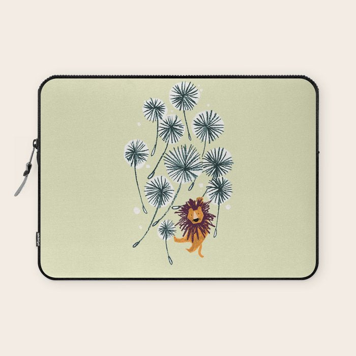 Lion on dandelion Laptop Sleeve Gallery Image 1