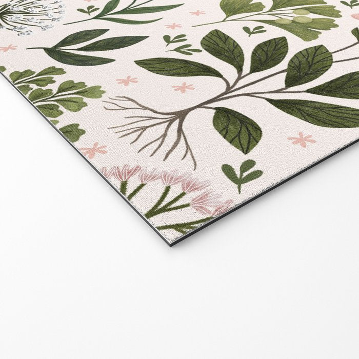 Herbarium ~ vintage inspired botanical art print ~ white Welcome Mat Gallery Image 2