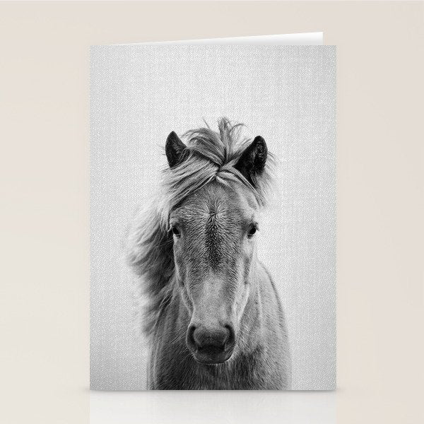 Wild Horse - Black & White Stationery Card Gallery Image 1