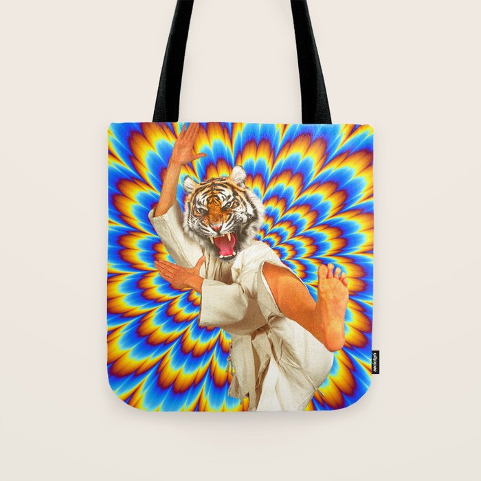 Fighting Tiger - Optical illusion  Tote Bag Gallery Image 1