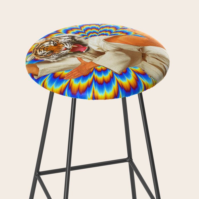 Fighting Tiger - Optical illusion  Stool Gallery Image 2