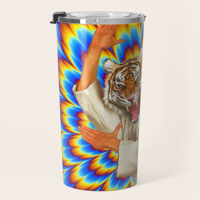 Fighting Tiger - Optical illusion  Travel Mug Gallery Image 3