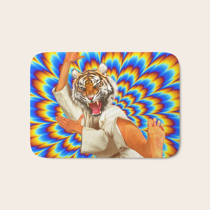 Fighting Tiger - Optical illusion  Bath Mat Gallery Image 1