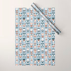Doggie Coffee and Tea Time I // blue grey Wrapping Paper Gallery Image 1