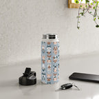 Doggie Coffee and Tea Time I // blue grey Water Bottle Gallery Image 4