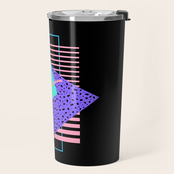 Memphis pattern 121 - 80s / 90s Retro Travel Mug Gallery Image 2