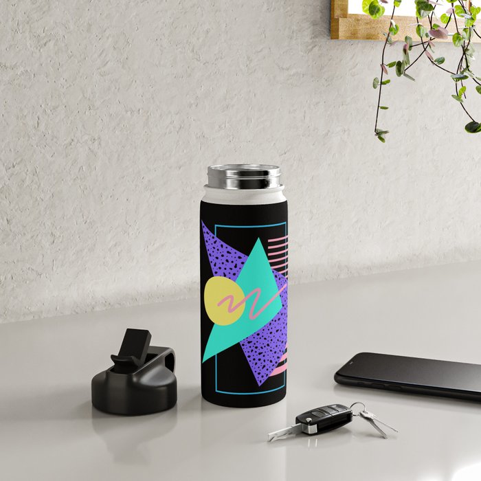 Memphis pattern 121 - 80s / 90s Retro Water Bottle Gallery Image 4