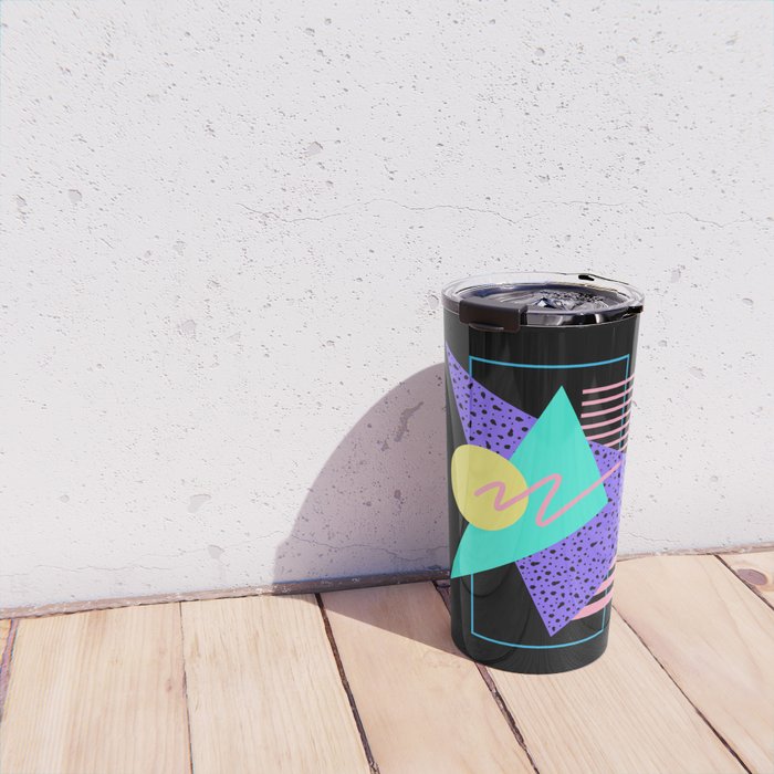 Memphis pattern 121 - 80s / 90s Retro Travel Mug Gallery Image 4