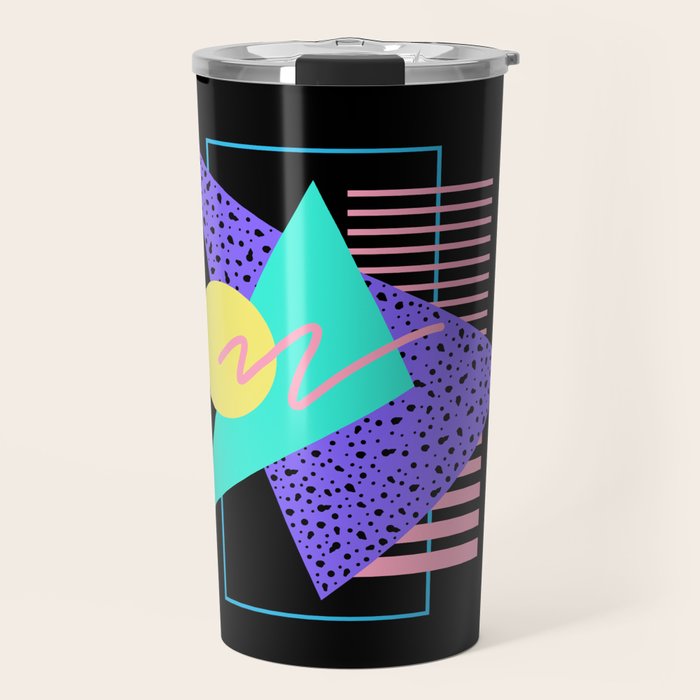 Memphis pattern 121 - 80s / 90s Retro Travel Mug Gallery Image 1