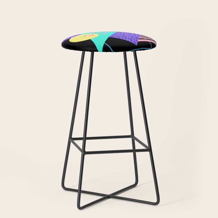 Memphis pattern 121 - 80s / 90s Retro Stool Gallery Image 1